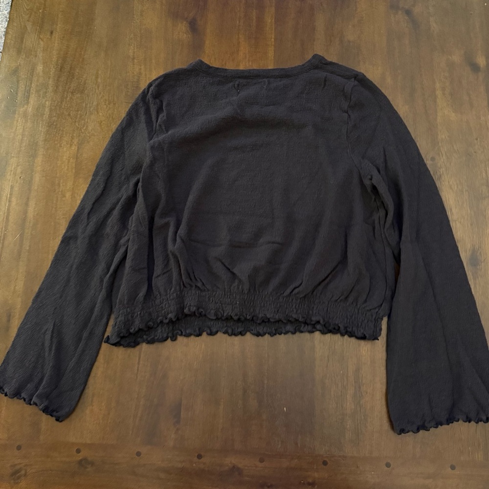 Madewell Texture and Thread Black Textured Blouse - Picture 4 of 4
